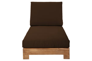 Set of 2 Pacific Teak Outdoor Chaise Lounger. Sunbrella Cushion.