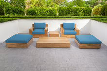 6 pc Pacific Teak Club Chair Chat Group with Coffee and End Table. Sunbrella Cushion.