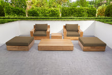 6 pc Pacific Teak Club Chair Chat Group with Coffee and End Table. Sunbrella Cushion.