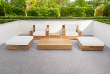 6 pc Pacific Teak Club Chair Chat Group with Coffee and End Table. Sunbrella Cushion.