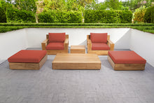 6 pc Pacific Teak Club Chair Chat Group with Coffee and End Table. Sunbrella Cushion.