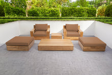 6 pc Pacific Teak Club Chair Chat Group with Coffee and End Table. Sunbrella Cushion.
