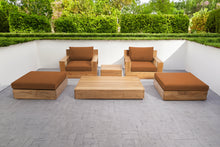 6 pc Pacific Teak Club Chair Chat Group with Coffee and End Table. Sunbrella Cushion.