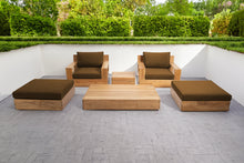 6 pc Pacific Teak Club Chair Chat Group with Coffee and End Table. Sunbrella Cushion.