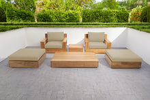 6 pc Pacific Teak Club Chair Chat Group with Coffee and End Table. Sunbrella Cushion.
