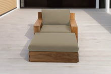 Pacific Teak Club Chair w/ Ottoman. Sunbrella Cushion.