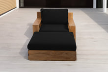 Pacific Teak Club Chair w/ Ottoman. Sunbrella Cushion.