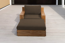 Pacific Teak Club Chair w/ Ottoman. Sunbrella Cushion.