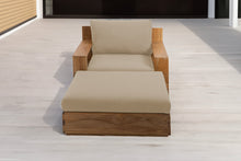 Pacific Teak Club Chair w/ Ottoman. Sunbrella Cushion.
