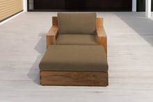 Pacific Teak Club Chair w/ Ottoman. Sunbrella Cushion.
