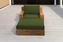 Pacific Teak Club Chair w/ Ottoman. Sunbrella Cushion.