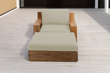 Pacific Teak Club Chair w/ Ottoman. Sunbrella Cushion.