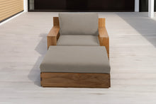Pacific Teak Club Chair w/ Ottoman. Sunbrella Cushion.