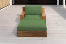 Pacific Teak Club Chair w/ Ottoman. Sunbrella Cushion.