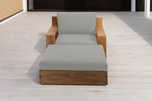 Pacific Teak Club Chair w/ Ottoman. Sunbrella Cushion.