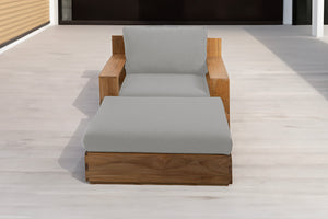 Pacific Teak Club Chair w/ Ottoman. Sunbrella Cushion.
