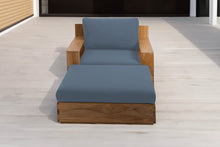 Pacific Teak Club Chair w/ Ottoman. Sunbrella Cushion.