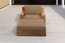 Pacific Teak Club Chair w/ Ottoman. Sunbrella Cushion.