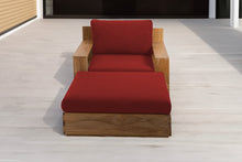 Pacific Teak Club Chair w/ Ottoman. Sunbrella Cushion.