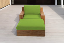 Pacific Teak Club Chair w/ Ottoman. Sunbrella Cushion.