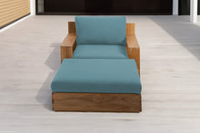 Pacific Teak Club Chair w/ Ottoman. Sunbrella Cushion.
