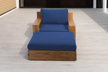 Pacific Teak Club Chair w/ Ottoman. Sunbrella Cushion.