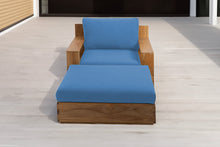 Pacific Teak Club Chair w/ Ottoman. Sunbrella Cushion.