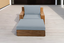 Pacific Teak Club Chair w/ Ottoman. Sunbrella Cushion.