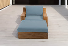 Pacific Teak Club Chair w/ Ottoman. Sunbrella Cushion.