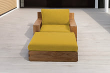 Pacific Teak Club Chair w/ Ottoman. Sunbrella Cushion.