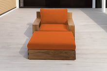 Pacific Teak Club Chair w/ Ottoman. Sunbrella Cushion.