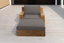 Pacific Teak Club Chair w/ Ottoman. Sunbrella Cushion.