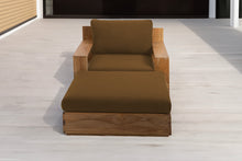 Pacific Teak Club Chair w/ Ottoman. Sunbrella Cushion.