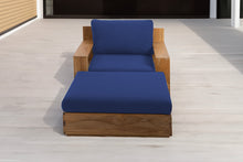 Pacific Teak Club Chair w/ Ottoman. Sunbrella Cushion.