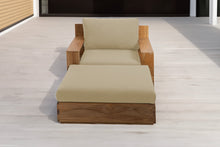 Pacific Teak Club Chair w/ Ottoman. Sunbrella Cushion.