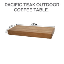 4 pc 108" Pacific Teak Deep Seating Set with 72" Coffee Table. Sunbrella Cushion.