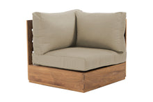 Pacific Teak Outdoor Corner Chair. Sunbrella Cushion