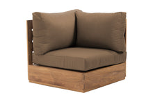 Pacific Teak Outdoor Corner Chair. Sunbrella Cushion