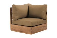Pacific Teak Outdoor Corner Chair. Sunbrella Cushion