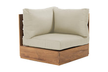 Pacific Teak Outdoor Corner Chair. Sunbrella Cushion
