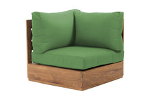 Pacific Teak Outdoor Corner Chair. Sunbrella Cushion