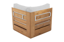 Pacific Teak Outdoor Corner Chair. Sunbrella Cushion