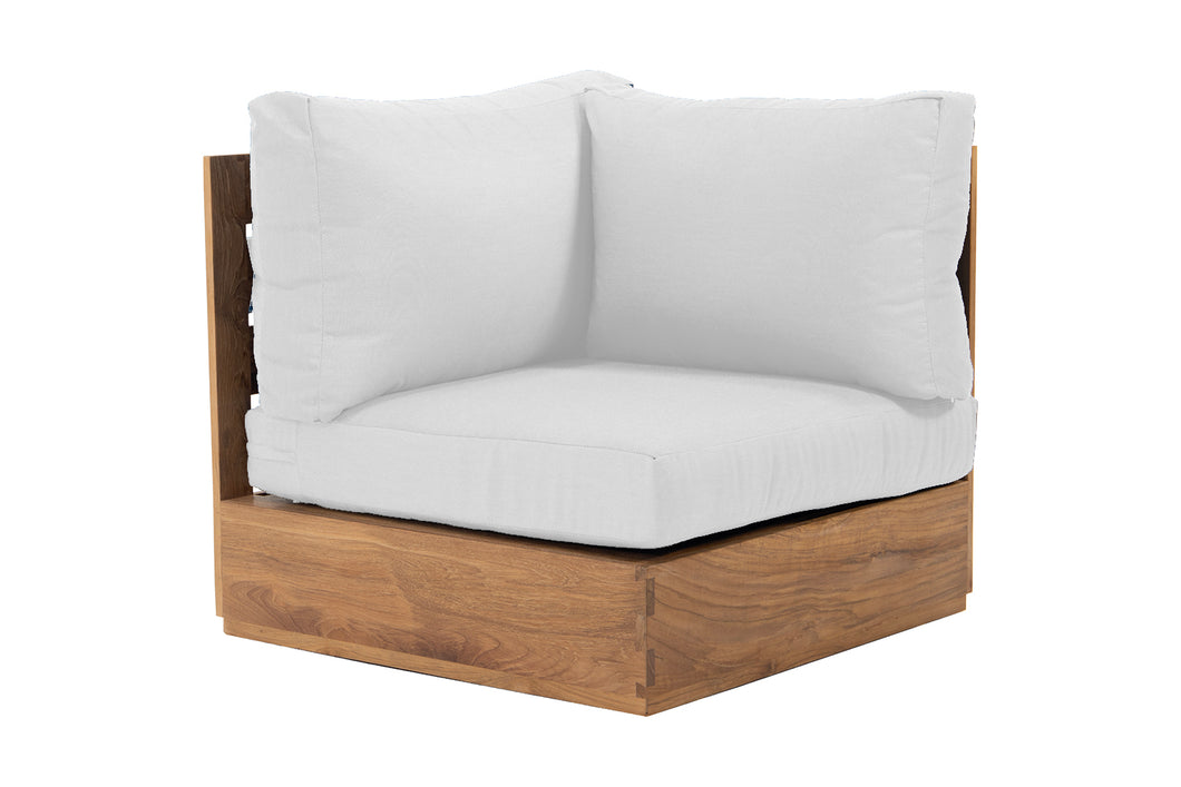 Pacific Teak Outdoor Corner Chair. Sunbrella Cushion
