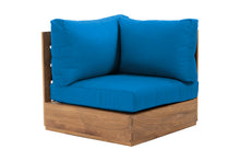 Pacific Teak Outdoor Corner Chair. Sunbrella Cushion