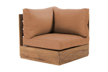 Pacific Teak Outdoor Corner Chair. Sunbrella Cushion
