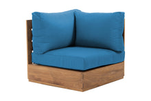 Pacific Teak Outdoor Corner Chair. Sunbrella Cushion