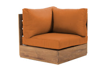 Pacific Teak Outdoor Corner Chair. Sunbrella Cushion