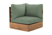 Pacific Teak Outdoor Corner Chair. Sunbrella Cushion