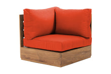 Pacific Teak Outdoor Corner Chair. Sunbrella Cushion
