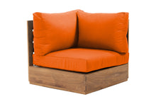 Pacific Teak Outdoor Corner Chair. Sunbrella Cushion